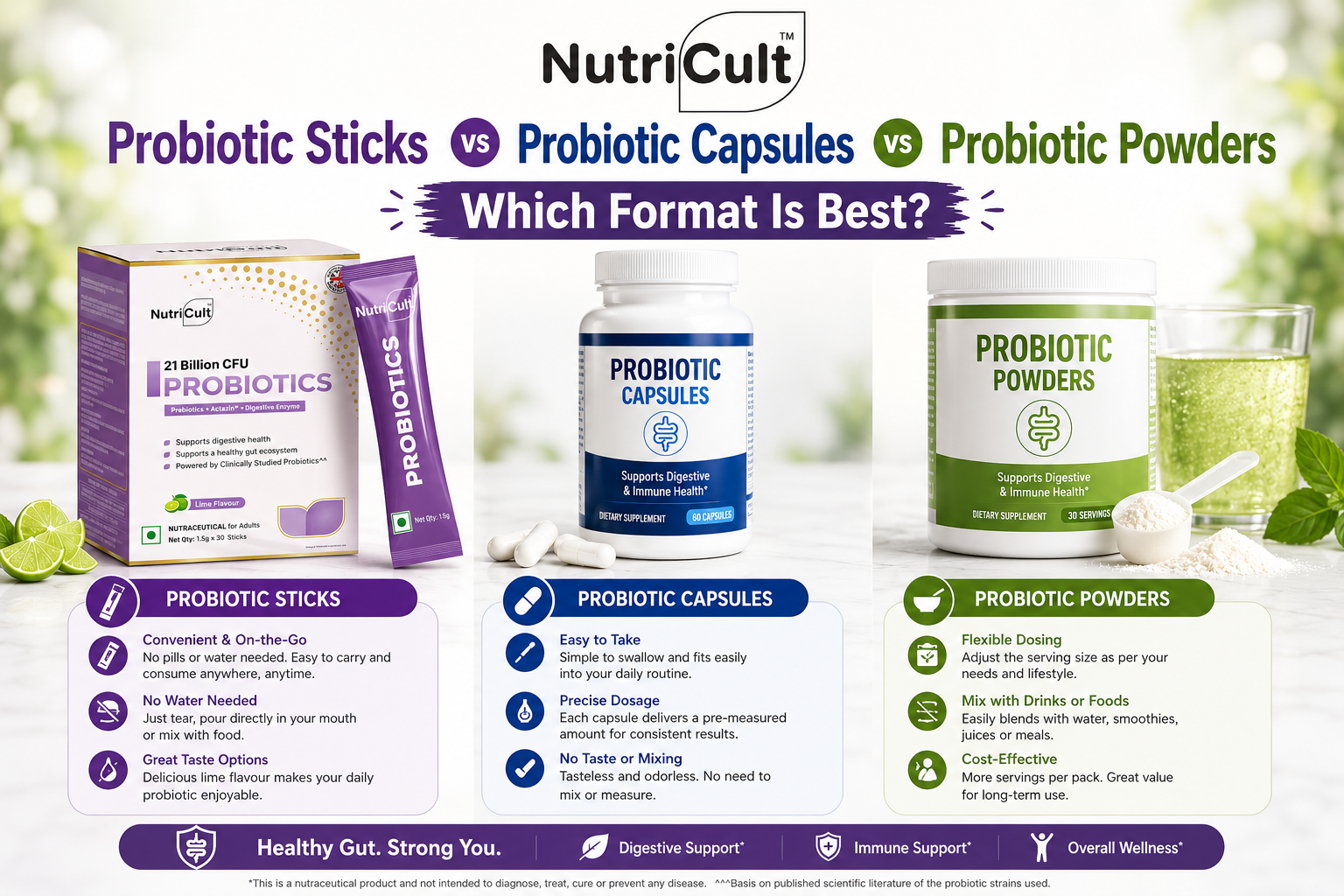 Probiotic Sticks vs Probiotic Capsules vs Probiotic Powders