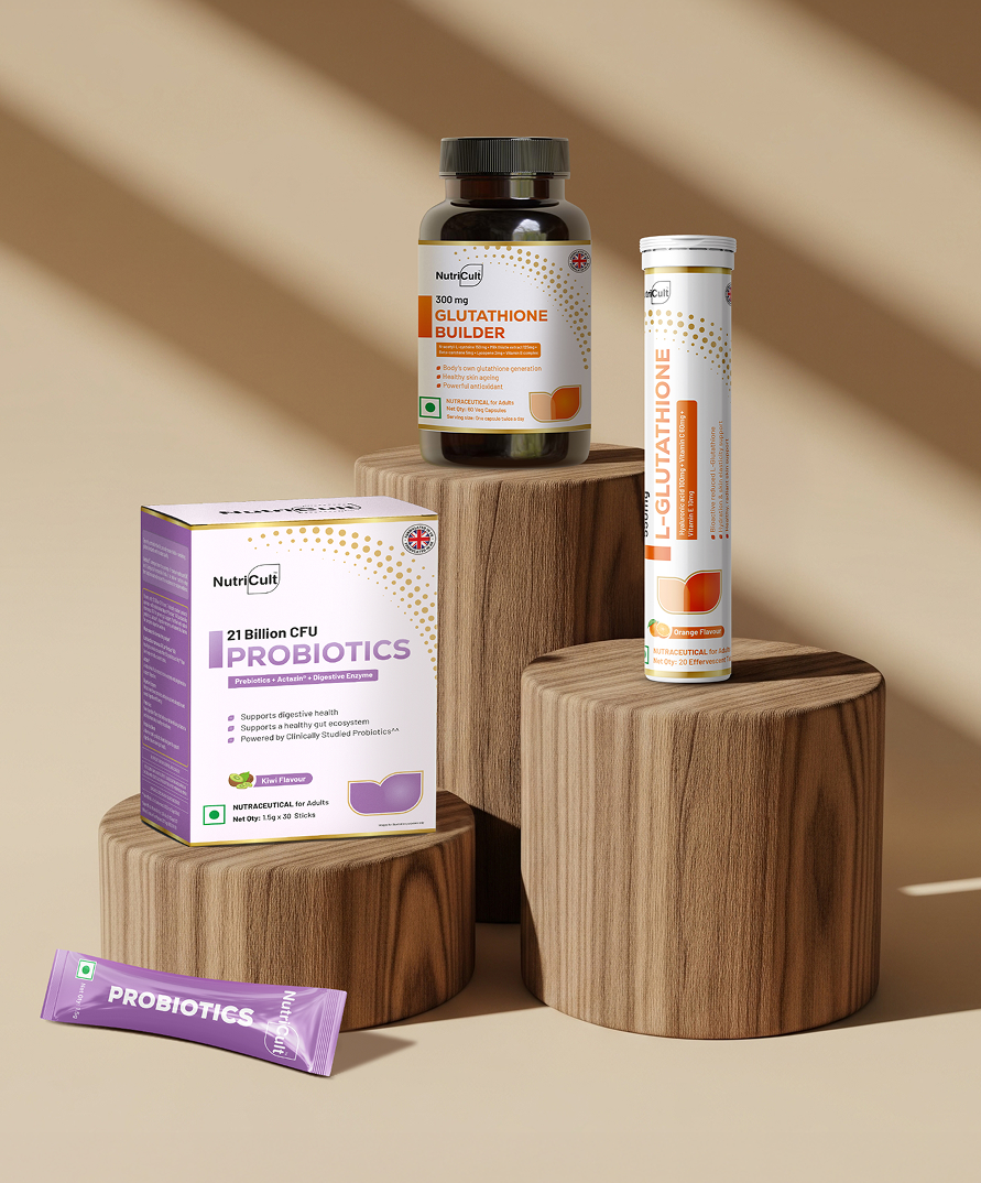Skin + Gut glow Kit (Gluta builder + Gluta Efferv + Probiotics)